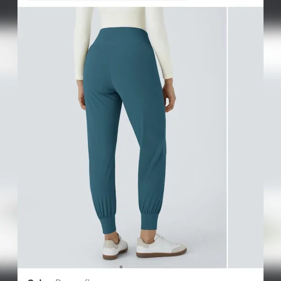 NWOT HALARA Blue High-Waisted Track Pants - Picture 2 of 8